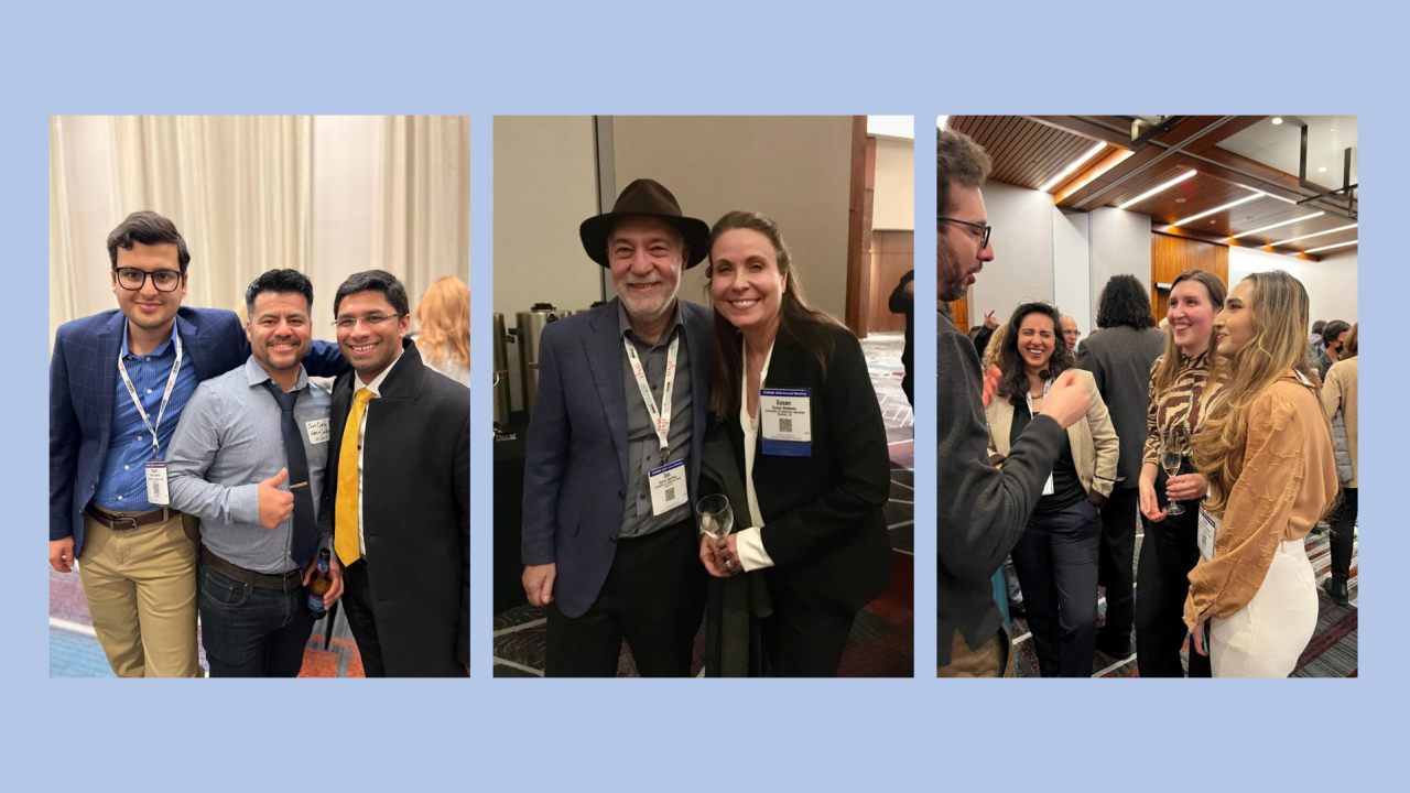 Three photos of students and staff smiling at the 2023 ITS Reception at TRB